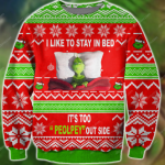 Knitting Pattern The Grinches I Like To Stay In Bed For Grinches Lovers Ugly Christmas Sweater, All Over Print Sweatshirt