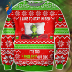 Knitting Pattern The Grinches I Like To Stay In Bed For Grinches Lovers Ugly Christmas Sweater, All Over Print Sweatshirt