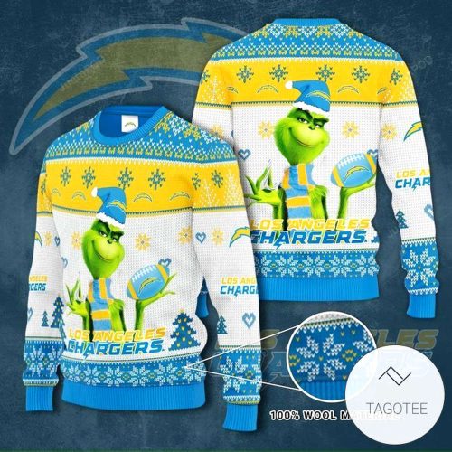 Los Angeles Chargers Grinches Knit Ugly Christmas sweater Los Angeles Chargers Grinches Knit Ugly Christmas sweater