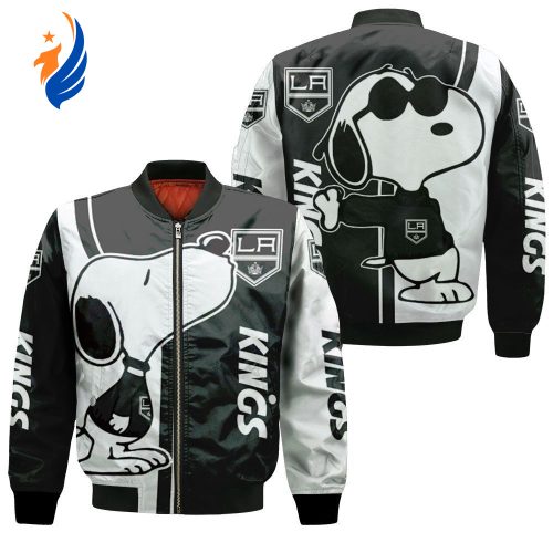 Los Angeles Kings Snoopy Lover Bomber Jacket Los Angeles Kings Snoopy Lover Bomber Jacket