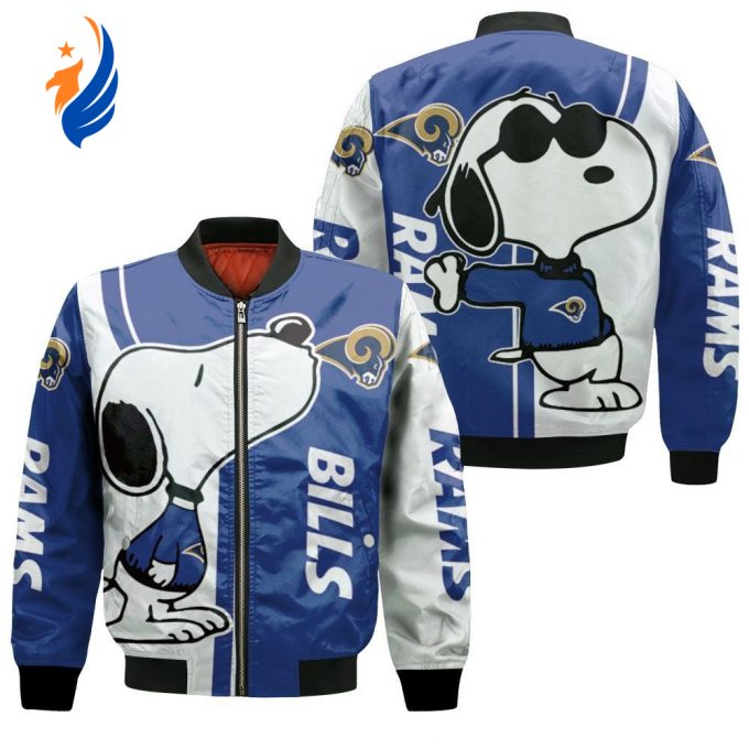 Los Angeles Rams Snoopy Lover Bomber Jacket – Gift for Men Women Los Angeles Rams Snoopy Lover Bomber Jacket – Gift for Men Women