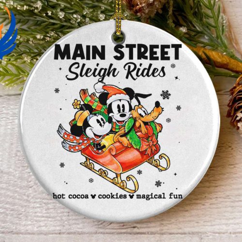 Washington Capitals Snoopy For Fans Bomber Jacket  – Gift for Men Women Main Street Sleigh Rides Mickey Minnie Christmas Ornament