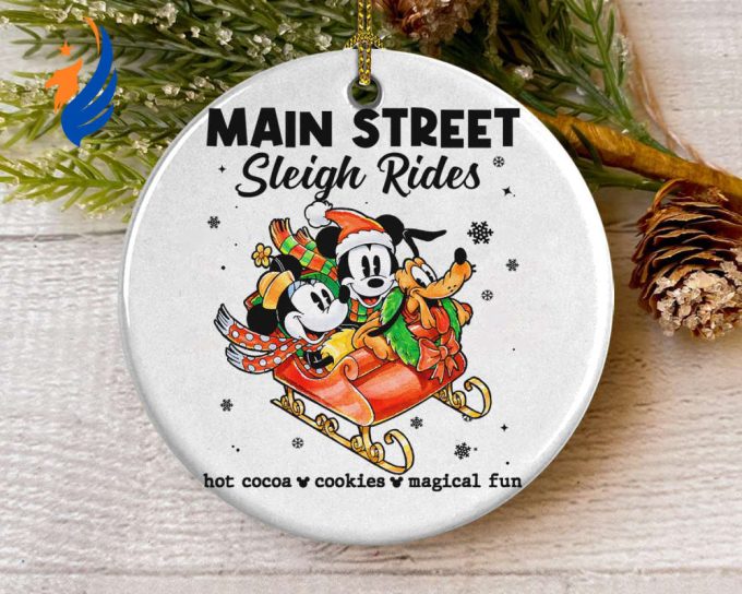 Main Street Sleigh Rides Mickey Minnie Christmas Ornament Main Street Sleigh Rides Mickey Minnie Christmas Ornament