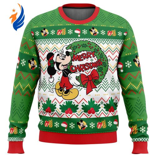 Merry Christmas Mickey Mouse Disney Ugly Christmas Sweater Merry Christmas Mickey Mouse Disney Ugly Christmas Sweater