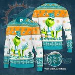 Miami Dolphins Grinches Knit Ugly Christmas sweater