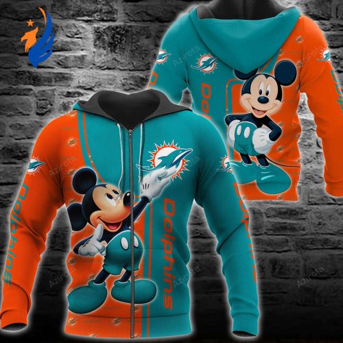 Miami Dolphins Mickey Mouse Disney Men And Women 3d Full Printing Hoodie Miami Dolphins Mickey Mouse Disney Men And Women 3d Full Printing Hoodie