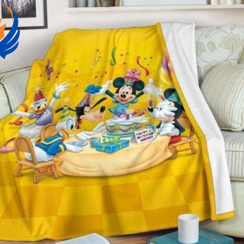 Mickey And Donald Birthday Party Premium Blanket – Blanket Home Decor Gift