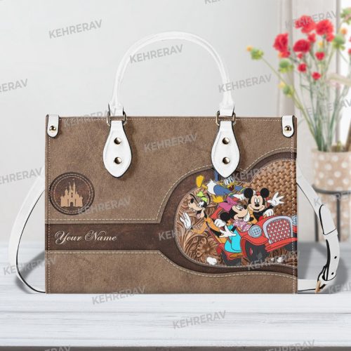 Mickey and Friends Leather Handbag,Mickey Women Bags Purses,Mickey Lover’s Handbag,Custom Leather Bag,Woman Handbag,Handmade Bag,Vintage Bag