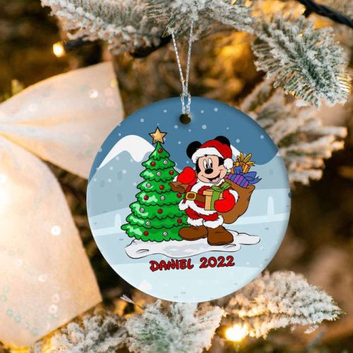 Mickey Christmas Ornament, Mickey Mouse Santa Ornament Mickey Christmas Ornament, Mickey Mouse Santa Ornament