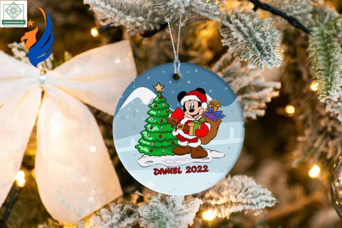 Mickey Christmas Ornament, Mickey Mouse Santa Ornament Mickey Christmas Ornament, Mickey Mouse Santa Ornament