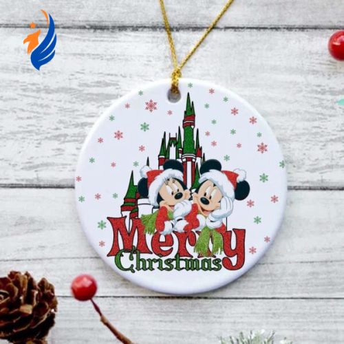 Mickey Minnie Christmas Ornament, Disney Castle Ornament