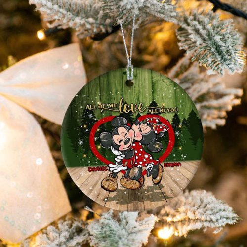 Mickey Minnie Kiss Christmas Ornament Personalized, Christmas Disney Couple Ornament Mickey Minnie Kiss Christmas Ornament Personalized, Christmas Disney Couple Ornament