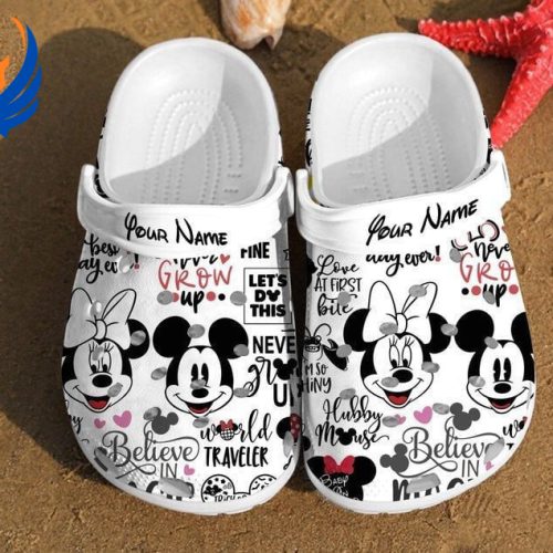 Winnie The Pooh Tigger Tigger Clogs Gift Mickey Mouse Custom name Pattern Clogs-Slippers Classic Clogs Shoes In White