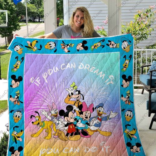 Mickey Mouse Inspire Quilt Blanket, Gift for Christmas, Thanksgiving, Perfect Holiday Gift, Cozy Gift for All Occasions – Blanket Home Decor Gift