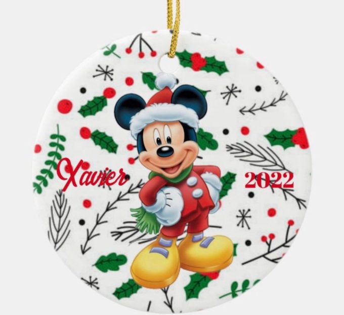 Mickey Mouse Ornament, Personalized Mickey Christmas