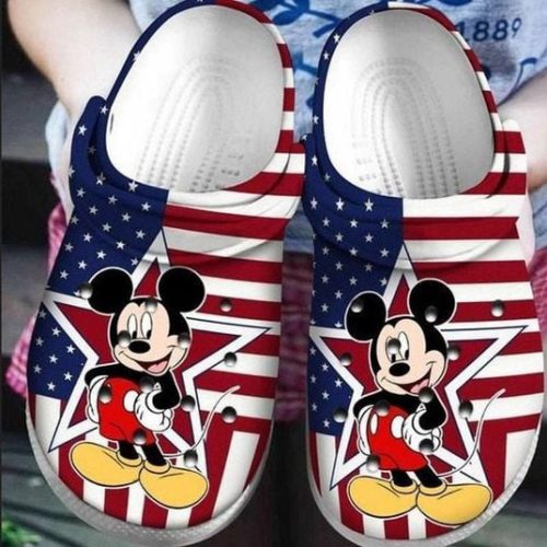 Mickey Mouse Star American Flag Pattern Clogs-Slippers-Slippers Classic Clogs Shoes