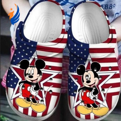 Mickey Mouse Star American Flag Pattern Clogs-Slippers-Slippers Classic Clogs Shoes