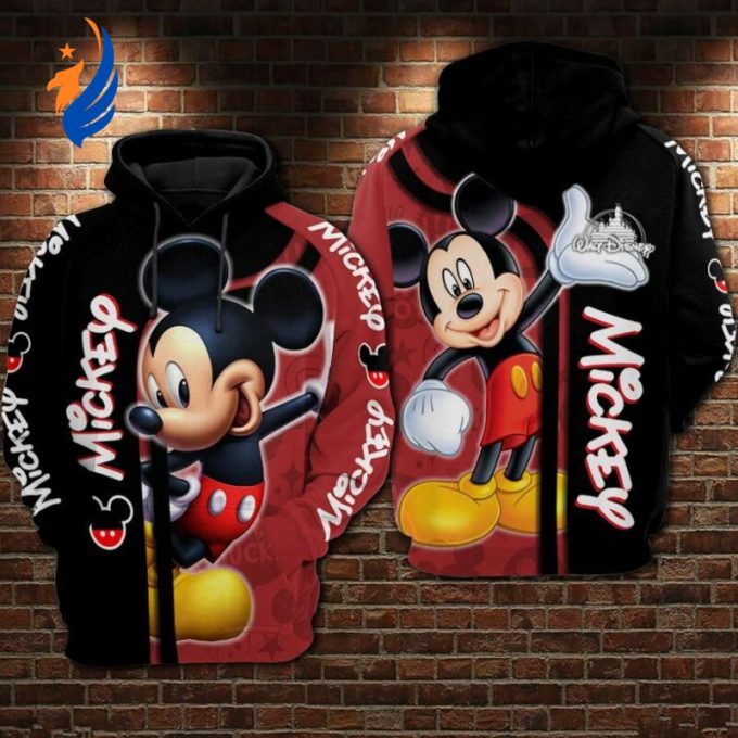 Mickey Mouse Walt Disney 3 Over Print 3d Hoodie Zip Hoodie