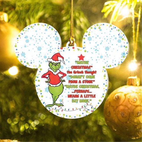 Mickey Mouse x Gr*nch Perhaps Christmas Means a Little Bit More Ornament, 2022 Christmas Mickey Mouse x Gr*nch Perhaps Christmas Means a Little Bit More Ornament, 2022 Christmas