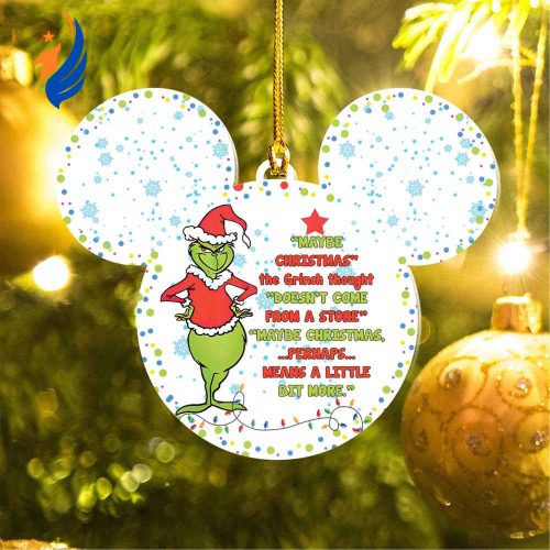Mickey Mouse x Gr*nch Perhaps Christmas Means a Little Bit More Ornament, 2022 Christmas Mickey Mouse x Gr*nch Perhaps Christmas Means a Little Bit More Ornament, 2022 Christmas