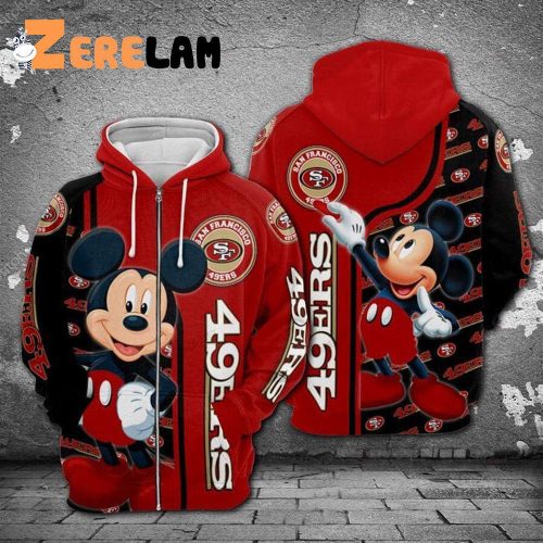 Mickey NFL San Francisco 49ers 3D Hoodie Mickey NFL San Francisco 49ers 3D Hoodie