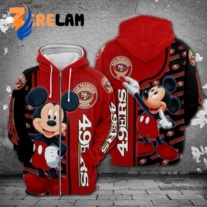 Mickey NFL San Francisco 49ers 3D Hoodie