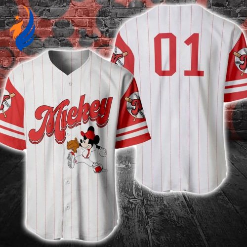 Stitch Mickey Clogs-Slippers-Slippers 3D Clog Shoes Mickey Playing Sport 2023 Baseball Jersey - Customizable Name & Number Perfect Disney Gift for Fans