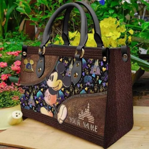 Mickey Vintage Leather Bag hand bag,Mickey Woman Bags and Purses,Mickey Lover’s Handbag,Custom NAme Leather Bag,Personalized Bag,Vintage Bag