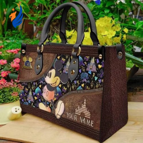 Mickey Vintage Leather Bag hand bag,Mickey Woman Bags and Purses,Mickey Lover’s Handbag,Custom NAme Leather Bag,Personalized Bag,Vintage Bag