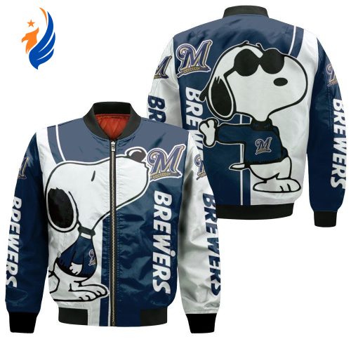 Milwaukee Brewers Snoopy Lover Bomber Jacket  – Gift for Men Women Milwaukee Brewers Snoopy Lover Bomber Jacket  – Gift for Men Women