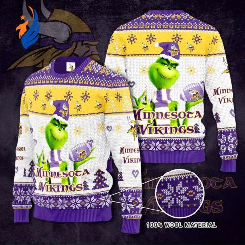 Minnesota Vikings Grinches Knit Ugly Christmas sweater