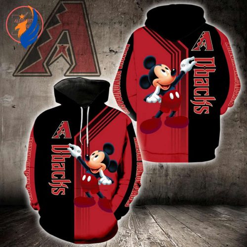 MLB Arizona Diamondbacks Mickey Pullover Hoodie AOP Shirt MLB Arizona Diamondbacks Mickey Pullover Hoodie AOP Shirt