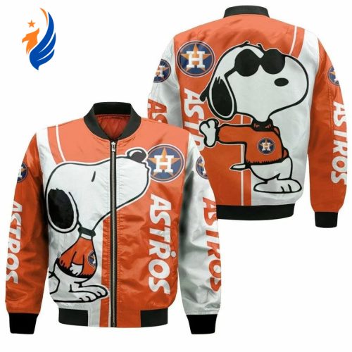 MLB Houston Astros Snoopy Bomber Jacket MLB Houston Astros Snoopy Bomber Jacket