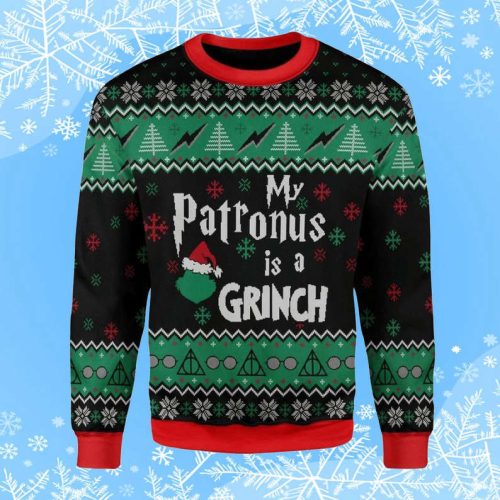 My Patronus Is Grinches Ugly Christmas Sweater Gift Xmas My Patronus Is Grinches Ugly Christmas Sweater Gift Xmas