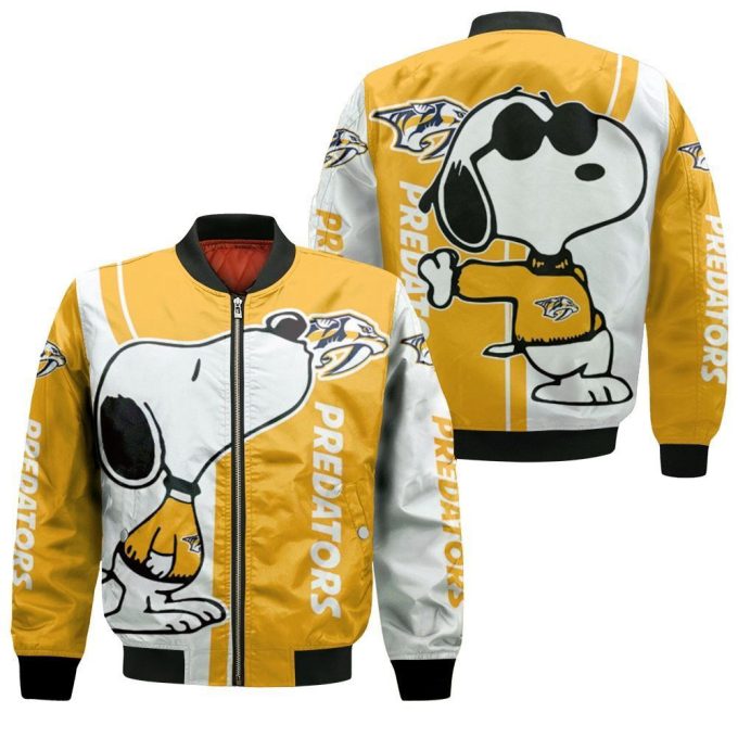 Nashville Predators Snoopy Lover Bomber Jacket  – Gift for Men Women