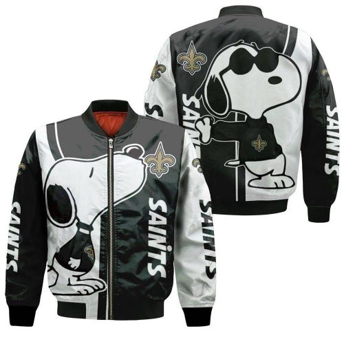 New Orleans Saints Snoopy Lover Bomber Jacket New Orleans Saints Snoopy Lover Bomber Jacket