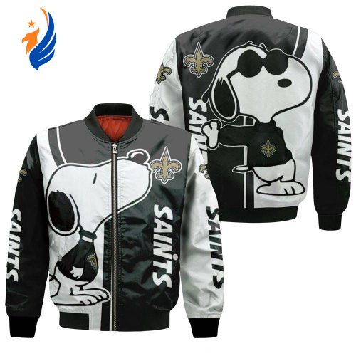 New Orleans Saints Snoopy Lover Bomber Jacket New Orleans Saints Snoopy Lover Bomber Jacket