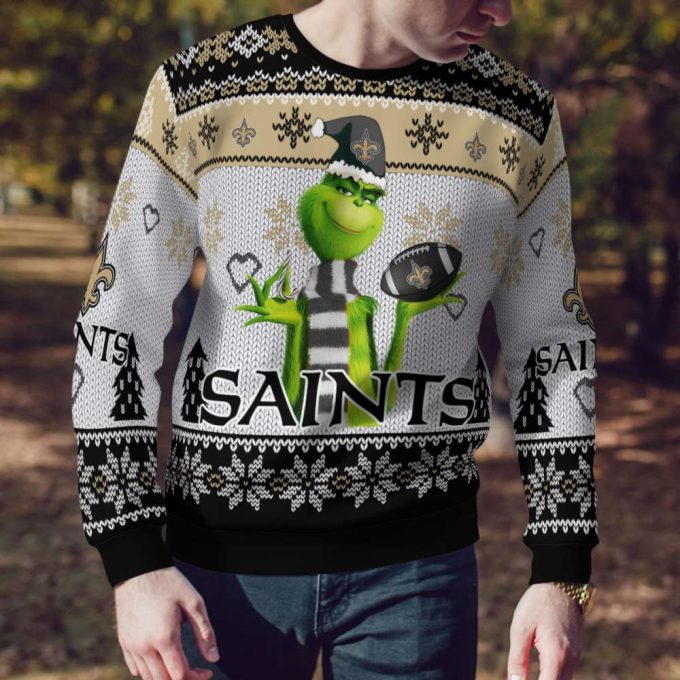 New Orleans Saints The Grinches Christmas AOP Ugly Sweater