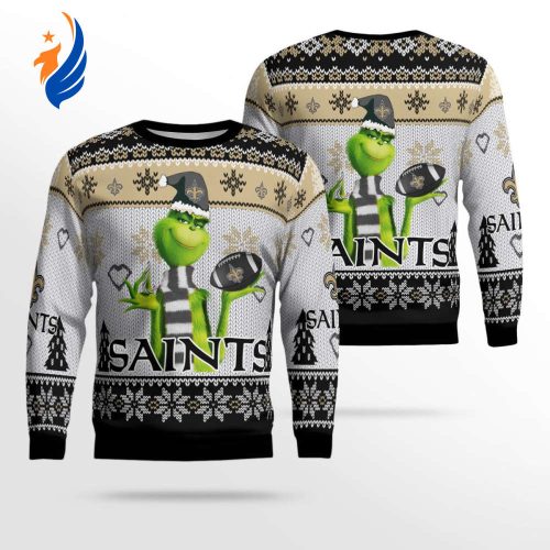 New Orleans Saints The Grinches Christmas AOP Ugly Sweater New Orleans Saints The Grinches Christmas AOP Ugly Sweater