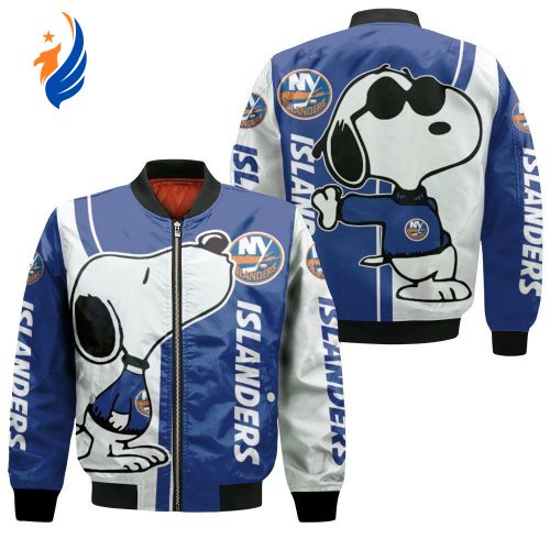 New York Islanders Snoopy Lover Bomber Jacket  – Gift for Men Women New York Islanders Snoopy Lover Bomber Jacket  – Gift for Men Women