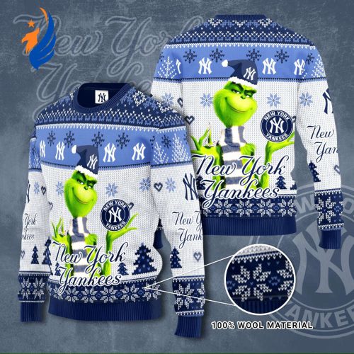 New York Yankees MLB Grinches Knit Ugly Christmas sweater New York Yankees MLB Grinches Knit Ugly Christmas sweater