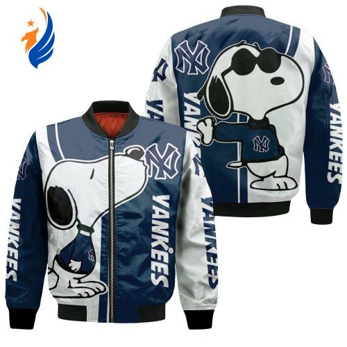 New York Yankees Snoopy Lover Bomber Jacket New York Yankees Snoopy Lover Bomber Jacket