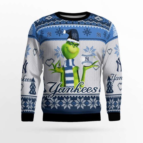 New York Yankees The Grinches Christmas AOP Ugly Sweater New York Yankees The Grinches Christmas AOP Ugly Sweater