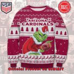 NFL ARIZONA CARDINALS THE GRINCH SANTA HAT NAME NUMBER UGLY CHRISTMAS SWEATER NFL ARIZONA CARDINALS THE GRINCH SANTA HAT NAME NUMBER UGLY CHRISTMAS SWEATER