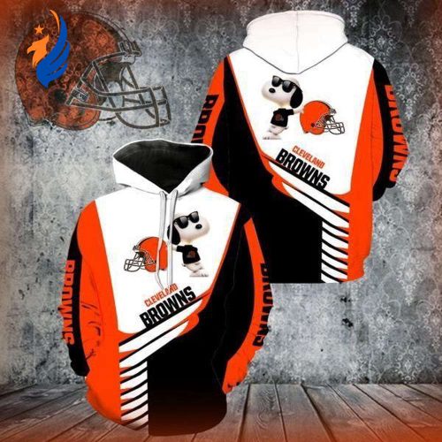NFL Cleveland Browns Snoopy  3D All Over Print Hoodie, Zip Hoodie, Sweatshirt