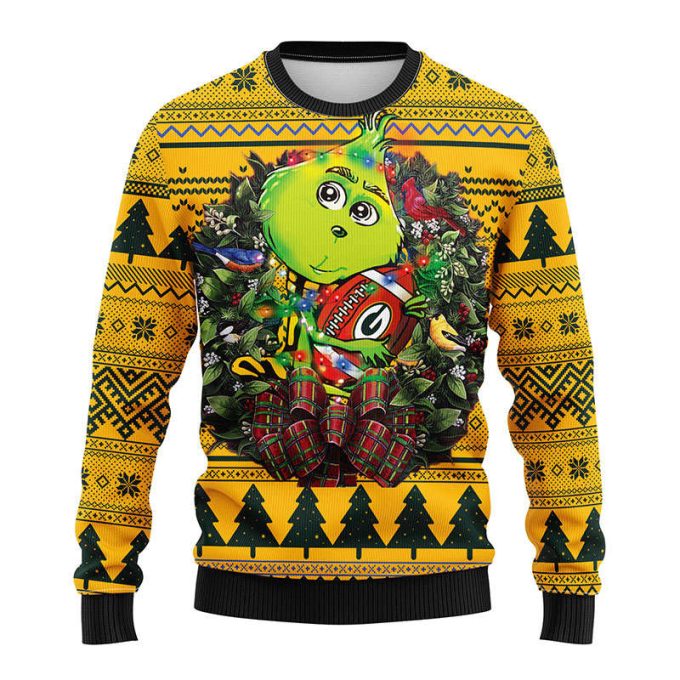 NFL Green Bay Packers Grinches Hug Christmas Ugly Sweater -LaP