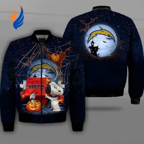 NFL Los Angeles Chargers Snoopy Halloween Bomber Jacket NFL Los Angeles Chargers Snoopy Halloween Bomber Jacket