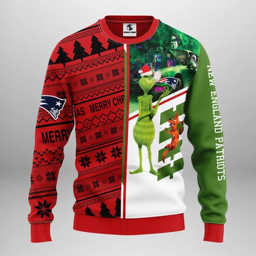 NFL New England Patriots Grinches & Scooby-Doo Christmas Ugly Sweater -LaP NFL New England Patriots Grinches & Scooby-Doo Christmas Ugly Sweater -LaP