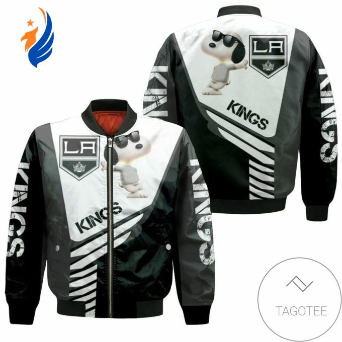 NHL Los Angeles Kings Snoopy For Fans Bomber Jacket NHL Los Angeles Kings Snoopy For Fans Bomber Jacket