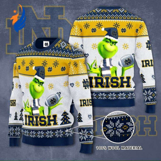 Notre Dame Fighting Irish Grinches Knit Ugly Christmas sweater Notre Dame Fighting Irish Grinches Knit Ugly Christmas sweater
